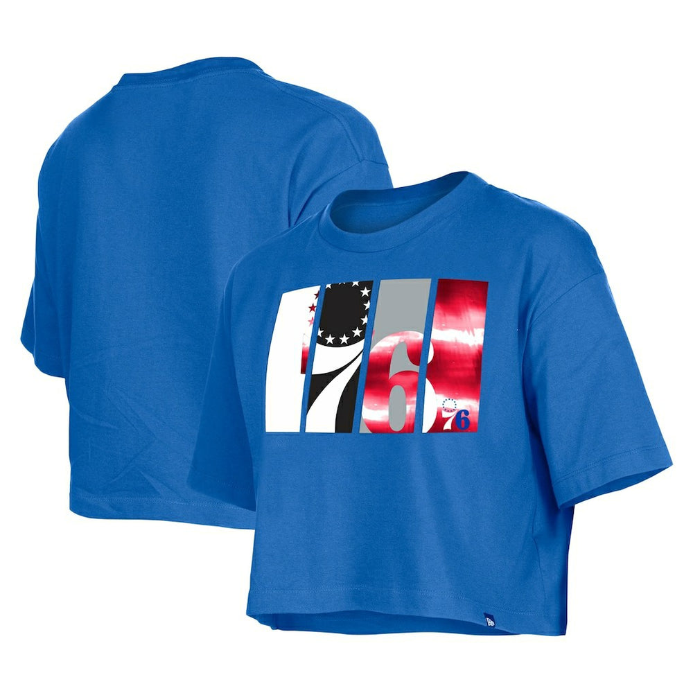 Philadelphia 76ers Women's Cropped T-Shirt Royal - New Era