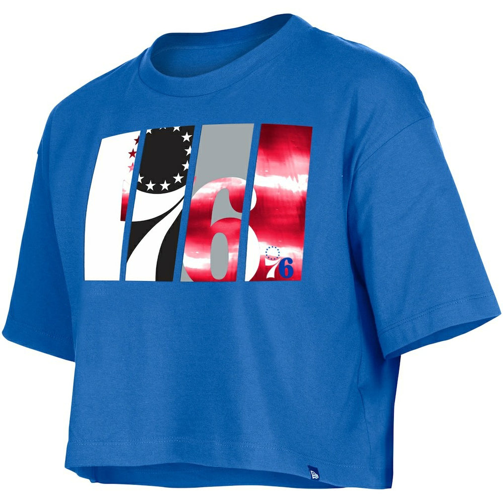 Philadelphia 76ers Women's Cropped T-Shirt Royal - New Era