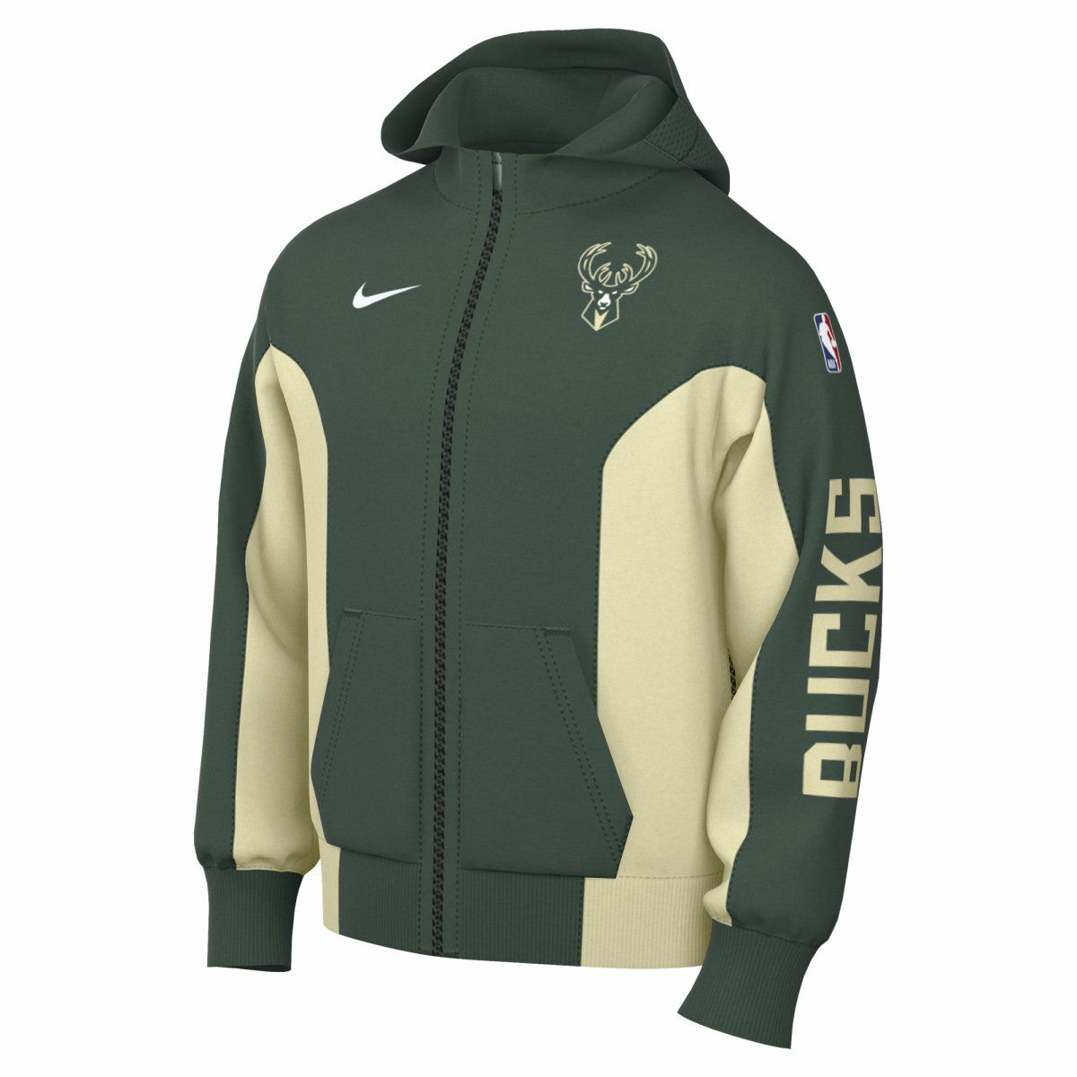 Milwaukee Bucks 2023/24 Authentic Showtime Full-Zip Hoodie Hunter Green - Nike