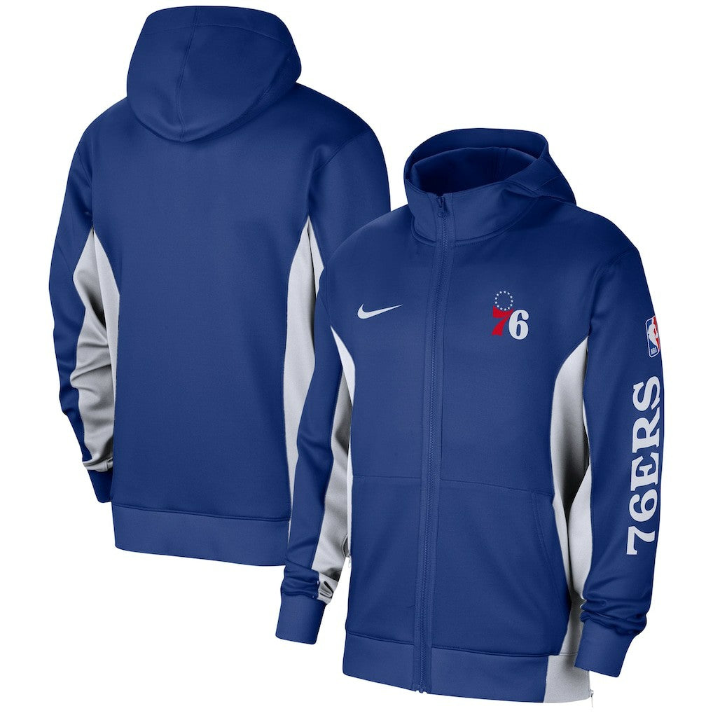 Philadelphia 76ers 2023/24 Authentic Showtime Full-Zip Hoodie Royal - Nike