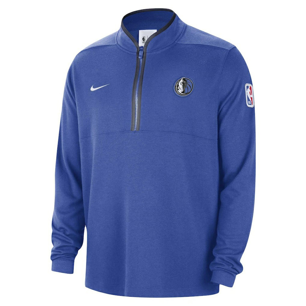 Dallas Mavericks Authentic Performance Half-Zip Jacket Blue - Nike