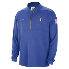 Dallas Mavericks Authentic Performance Half-Zip Jacket Blue - Nike