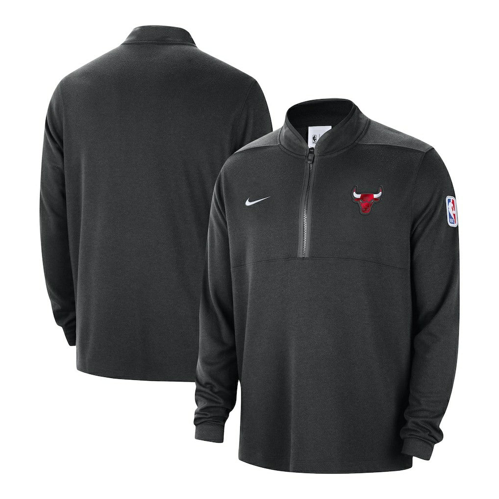 Chicago Bulls Authentic Performance Half-Zip Jacket Black - Nike