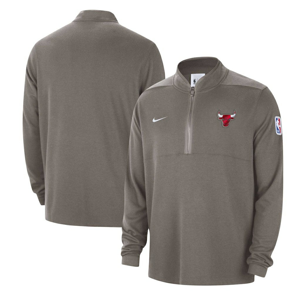 Chicago Bulls Authentic Performance Half-Zip Jacket Olive - Nike