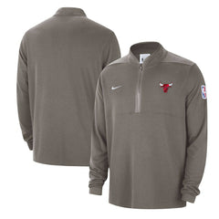 Chicago Bulls Authentic Performance Half-Zip Jacket Olive - Nike