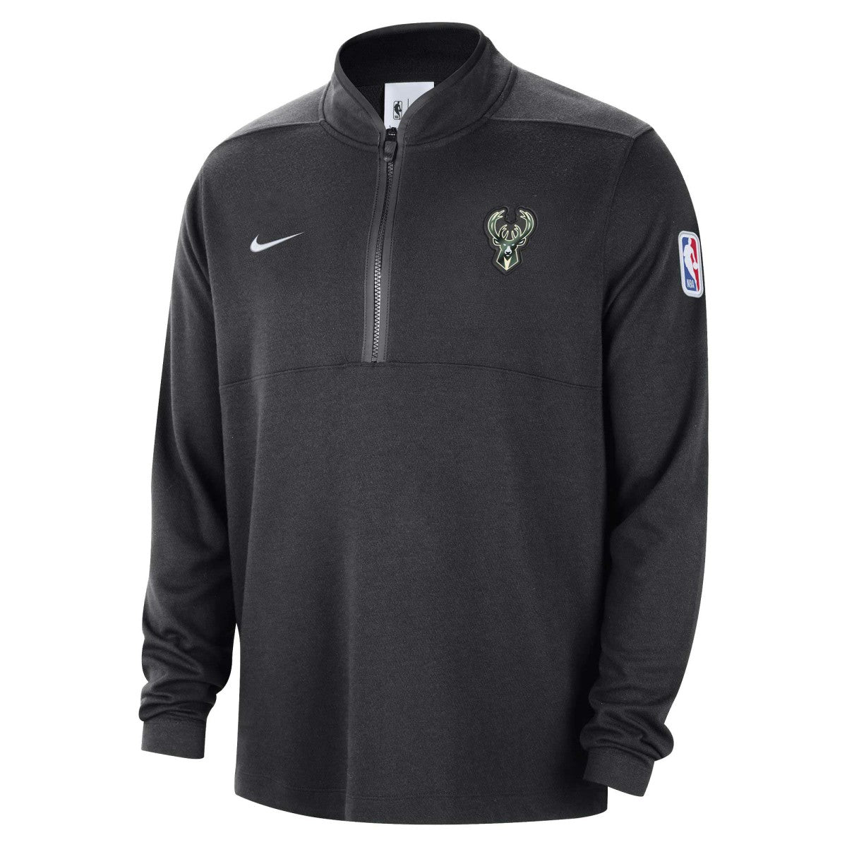 Milwaukee Bucks Authentic Performance Half-Zip Jacket Black - Nike