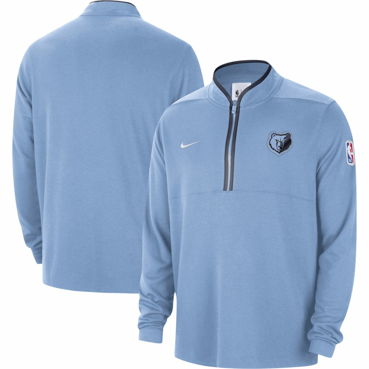 Memphis Grizzlies Authentic Performance Half-Zip Jacket Light Blue - Nike
