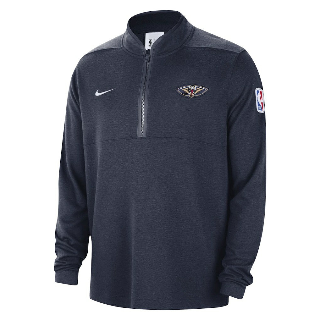 New Orleans Pelicans Authentic Performance Half-Zip Jacket Navy - Nike