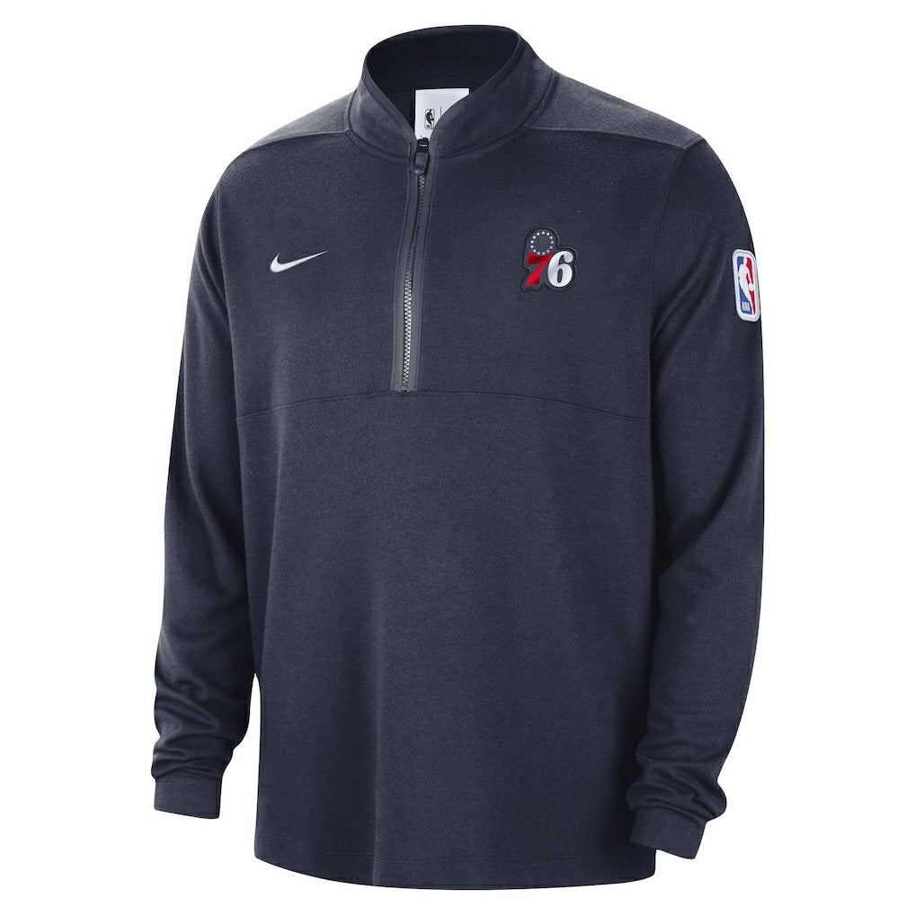 Philadelphia 76ers Authentic Performance Half-Zip Jacket Navy - Nike outlet