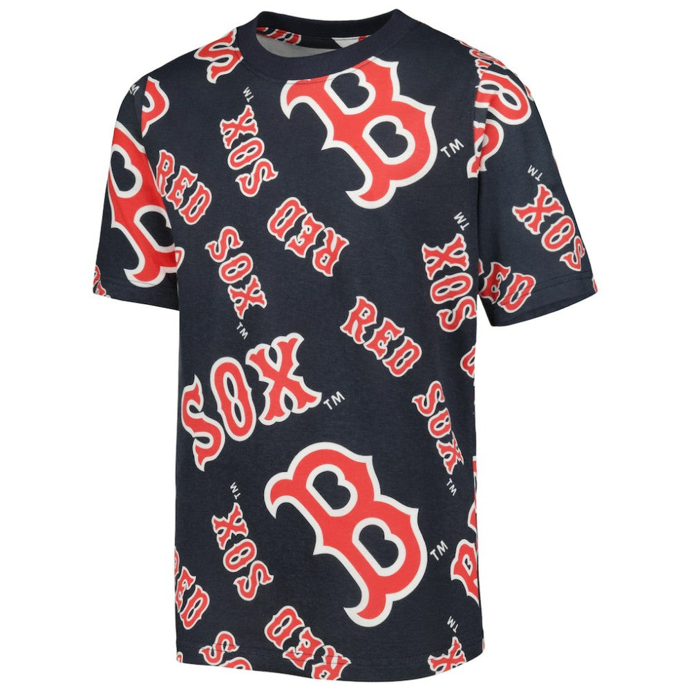 Boston Red Sox Stitches Youth Allover Team T-Shirt - Navy T-shirts