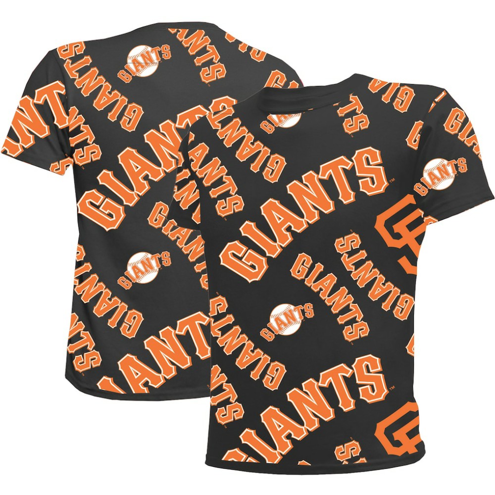 San Francisco Giants Stitches Youth Allover Team T-Shirt - Black T-shirts