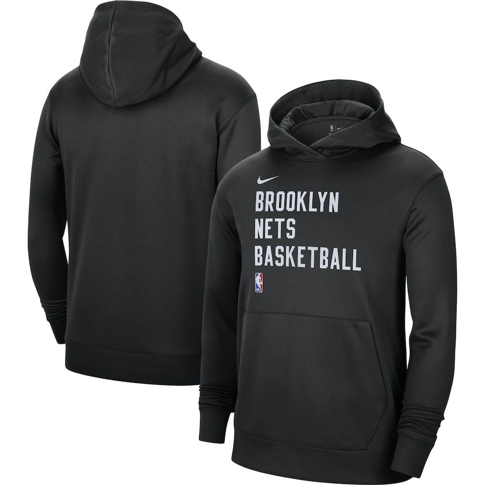 Brooklyn Nets Unisex 2023/24 Performance Spotlight On-Court Practice Pullover Hoodie Black - Nike