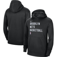 Brooklyn Nets Unisex 2023/24 Performance Spotlight On-Court Practice Pullover Hoodie Black - Nike