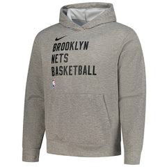 Brooklyn Nets Unisex 2023/24 Performance Spotlight On-Court Practice Pullover Hoodie Heather Gray - Nike