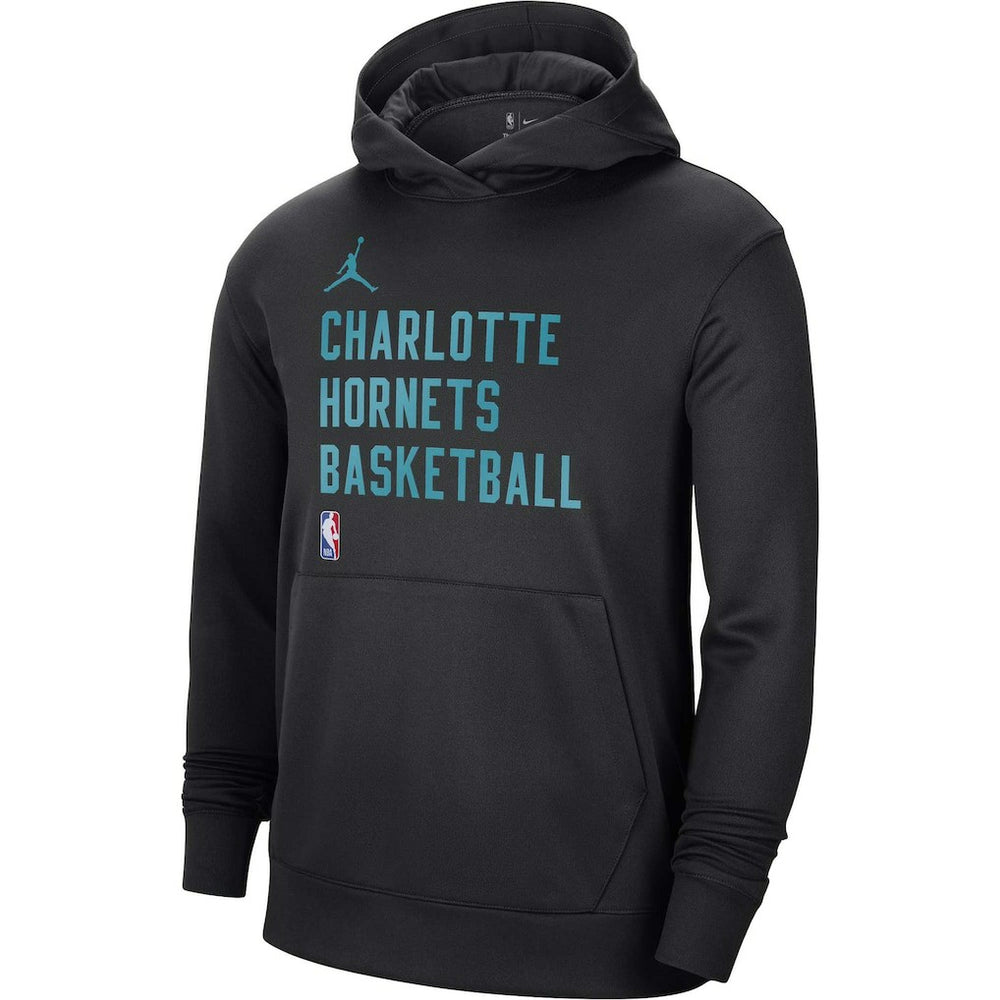 Charlotte Hornets Jordan Brand Unisex 2023/24 Performance Spotlight On-Court Practice Pullover Hoodie Black