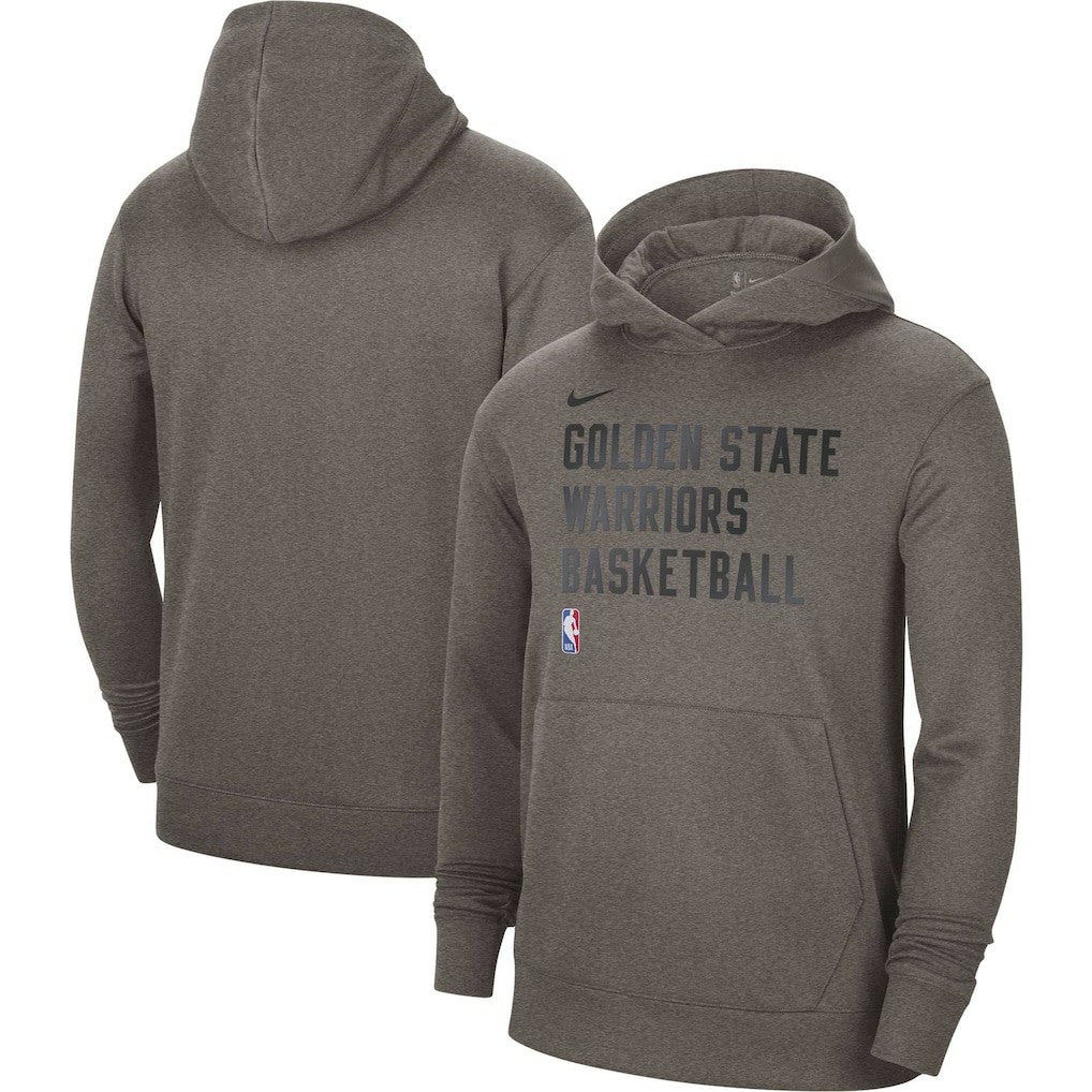 Golden State Warriors Unisex 2023/24 Performance Spotlight On-Court Practice Pullover Hoodie Olive - Nike
