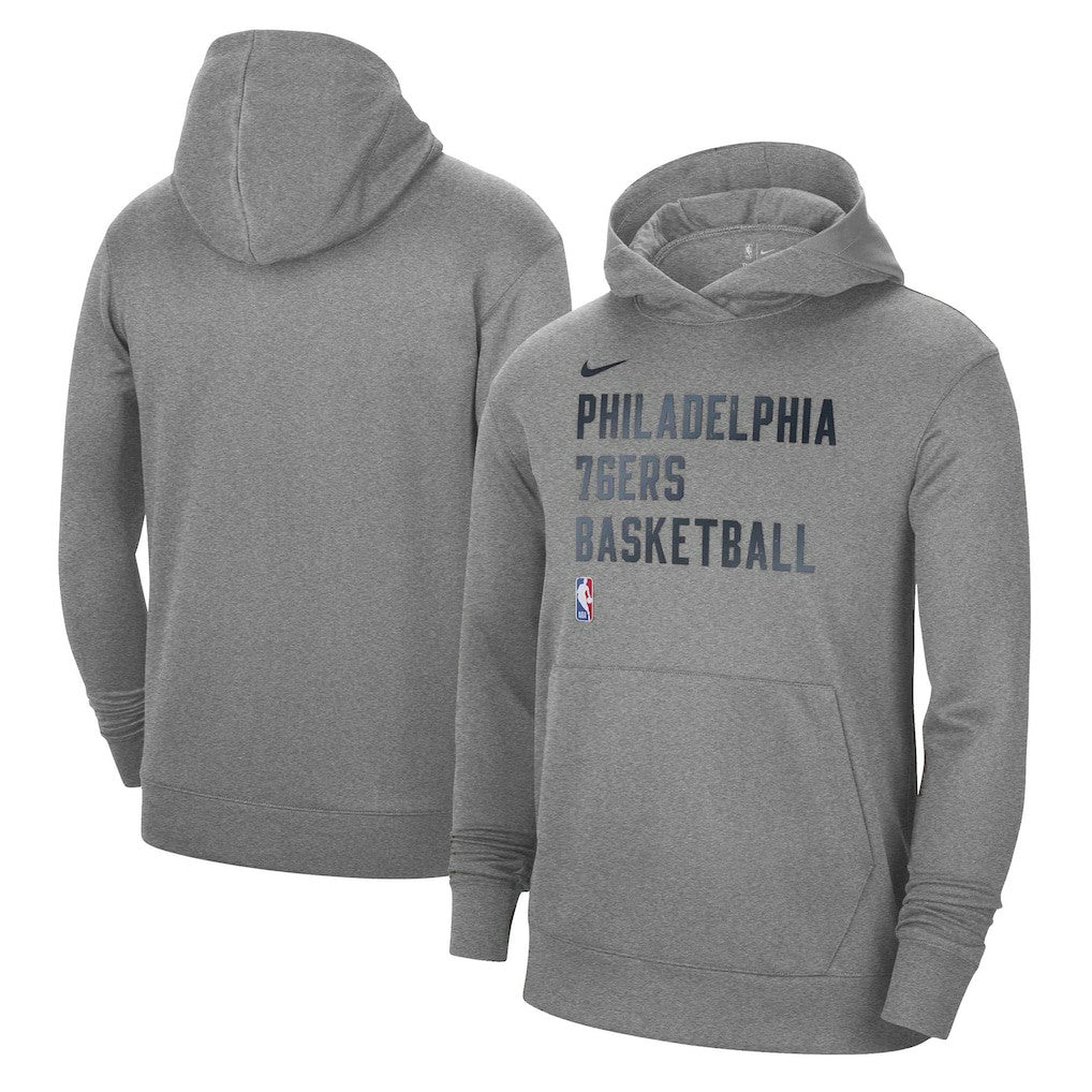Philadelphia 76ers Unisex 2023/24 Performance Spotlight On-Court Practice Pullover Hoodie Heather Gray - Nike