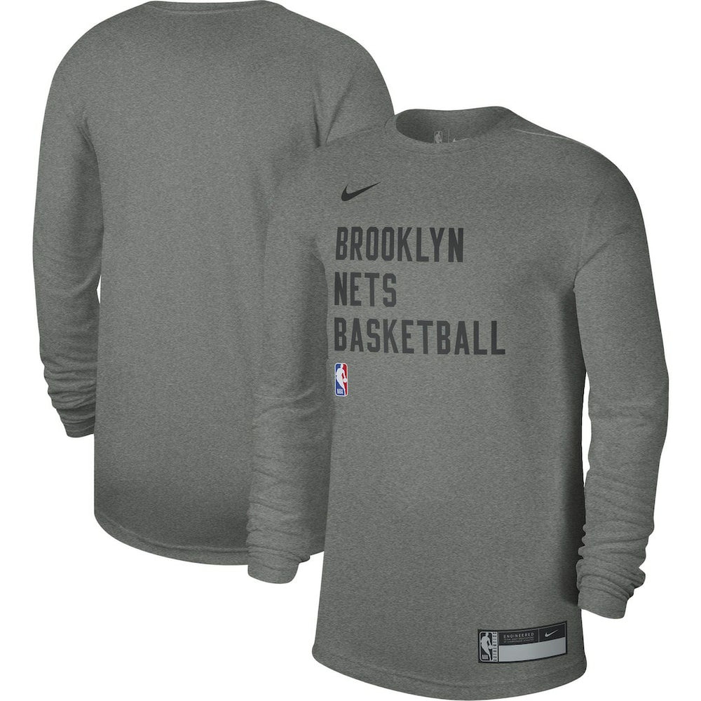Brooklyn Nets Unisex 2023/24 Legend On-Court Practice Long Sleeve T-Shirt Heather Gray - Nike