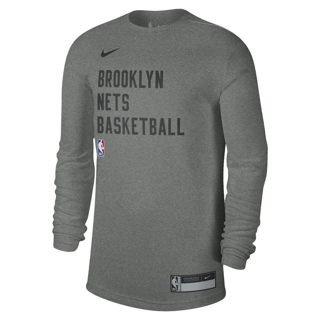 Brooklyn Nets Unisex 2023/24 Legend On-Court Practice Long Sleeve T-Shirt Heather Gray - Nike