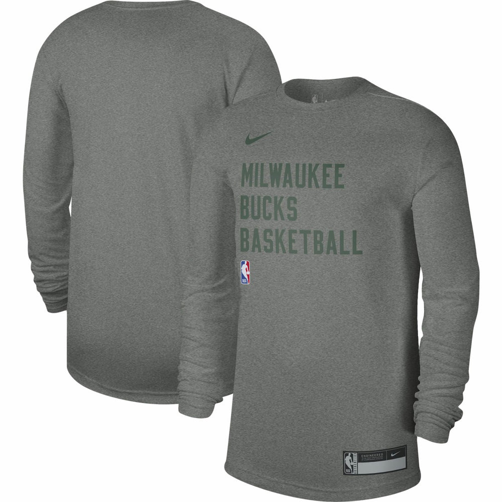 Milwaukee Bucks Unisex 2023/24 Legend On-Court Practice Long Sleeve T-Shirt Heather Gray - Nike
