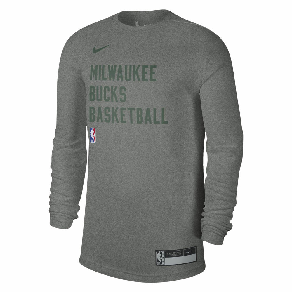 Milwaukee Bucks Unisex 2023/24 Legend On-Court Practice Long Sleeve T-Shirt Heather Gray - Nike