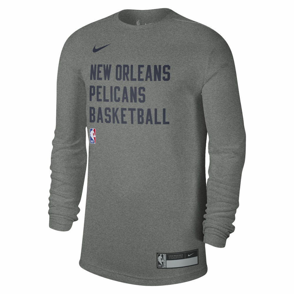 New Orleans Pelicans Unisex 2023/24 Legend On-Court Practice Long Sleeve T-Shirt Heather Gray - Nike