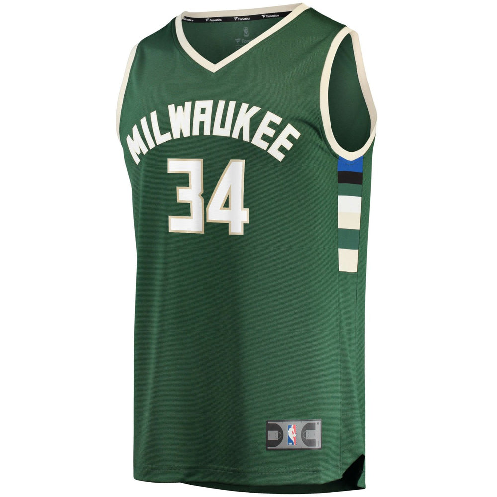 Giannis Antetokounmpo Milwaukee Bucks Big & Tall Fast Break Player Jersey Hunter Green Icon Edition - Fanatics