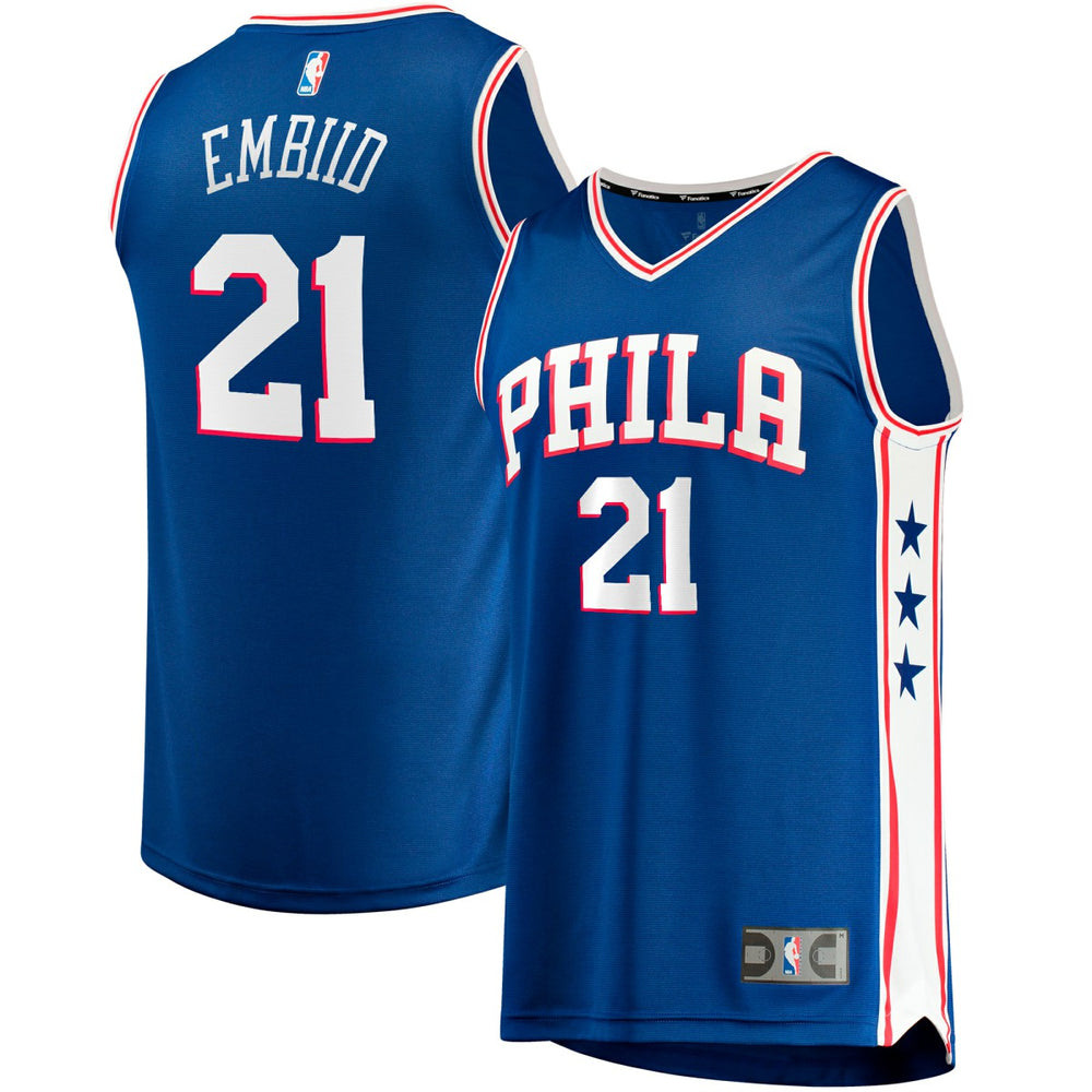 Joel Embiid Philadelphia 76ers Big & Tall Fast Break Player Jersey Royal Icon Edition - Fanatics
