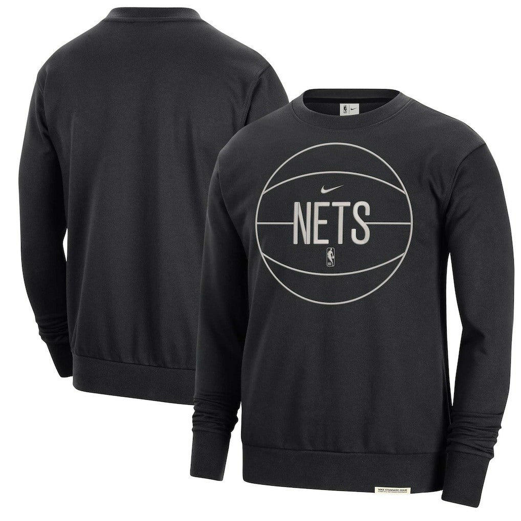 Brooklyn Nets 2023/24 Authentic Standard Issue Travel Performance Pullover Sweatshirt Black - Nike
