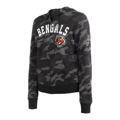 Cincinnati Bengals New Era Women's Camo Full-Zip Hoodie - Black Hoodies