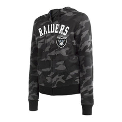 Las Vegas Raiders New Era Women's Camo Full-Zip Hoodie - Black Hoodies