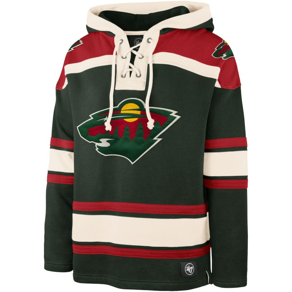 Kirill Kaprizov Minnesota Wild '47 Player Name & Number Lacer Pullover Hoodie - Green | US 5266615