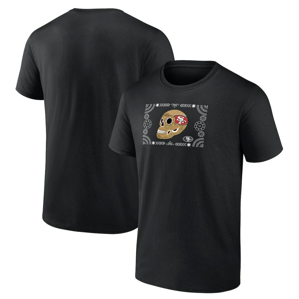 San Francisco 49ers Sugar Skull T-Shirt - Black T-shirts