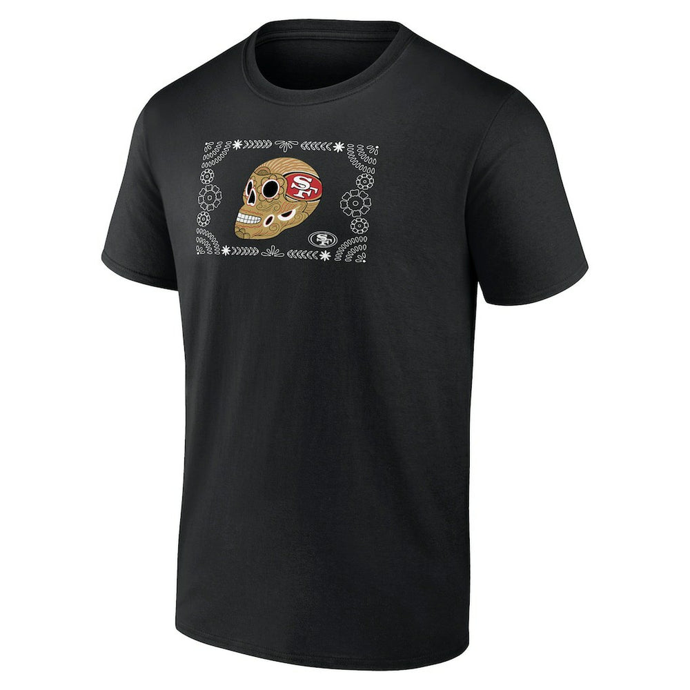 San Francisco 49ers Sugar Skull T-Shirt - Black T-shirts
