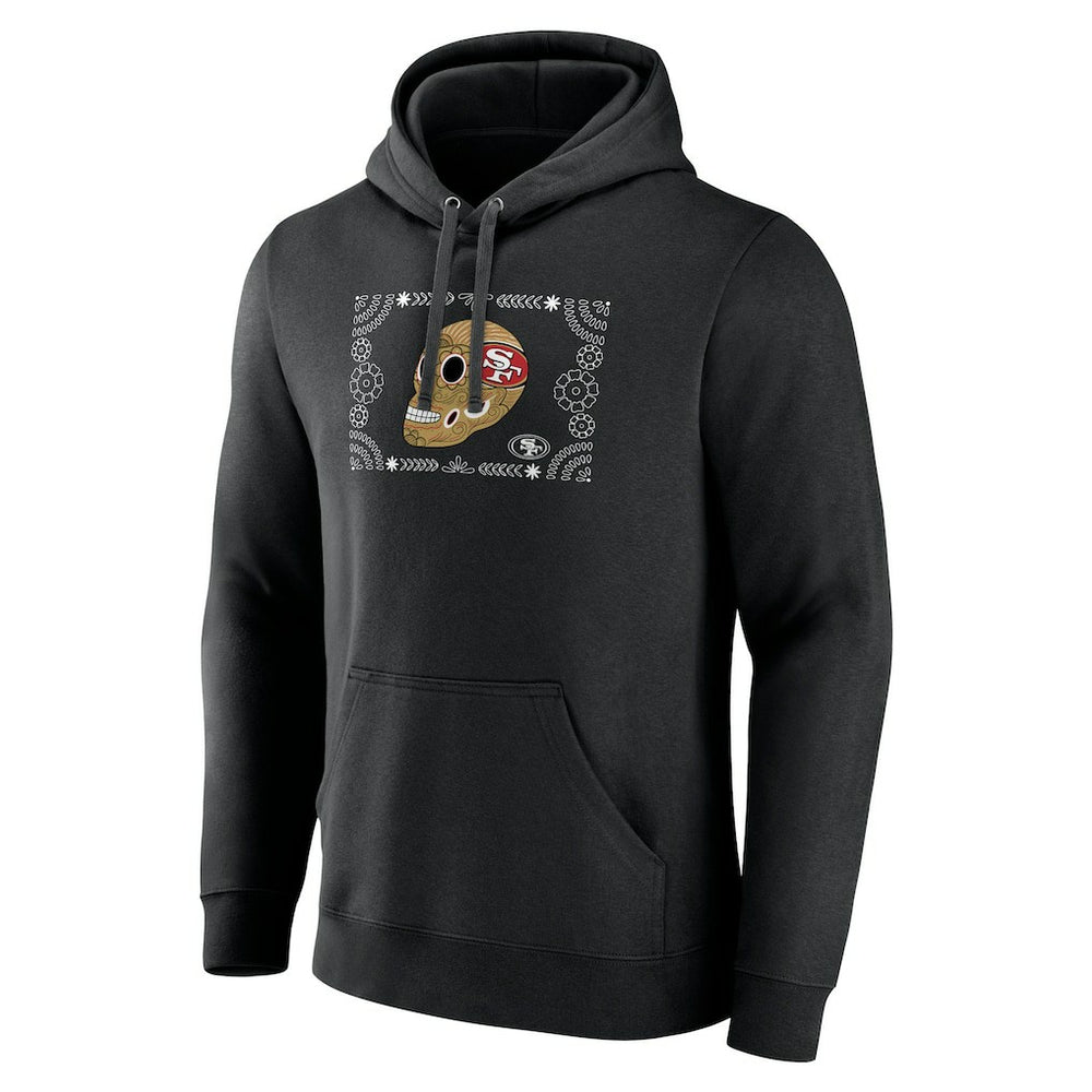 San Francisco 49ers Sugar Skull Pullover Hoodie - Black Hoodies