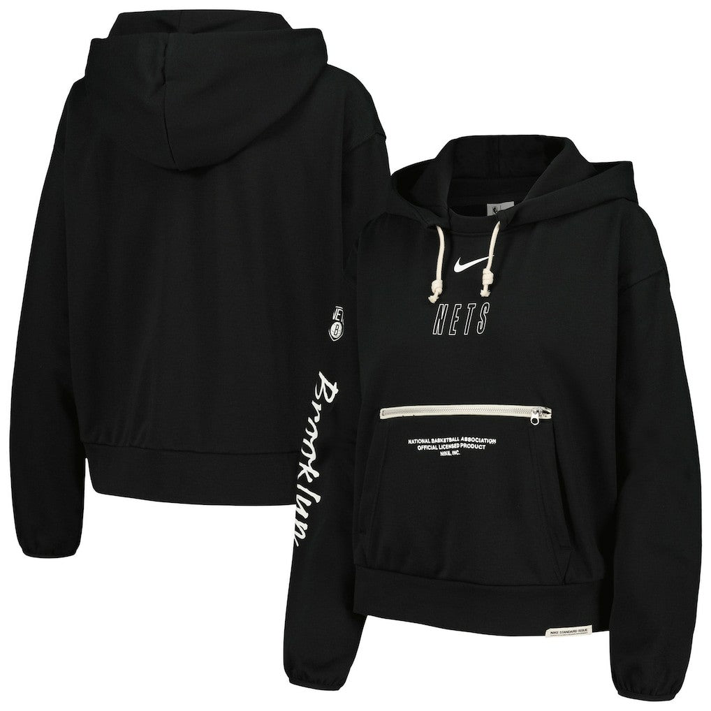Brooklyn Nets Women's Courtside Standard Issue Performance Pullover Hoodie Black - Nike outlet