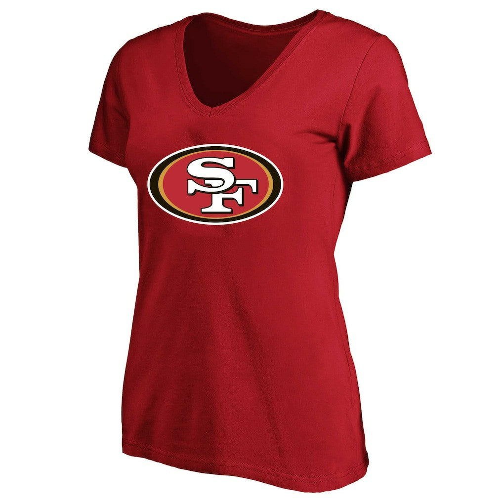 Christian McCaffrey San Francisco 49ers Women's Plus Size Fair Catch Name & Number Scoop Neck T-Shirt - Scarlet T-shirts