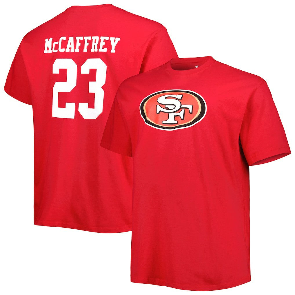 Christian McCaffrey San Francisco 49ers Big & Tall Player Name & Number T-Shirt - Scarlet T-shirts