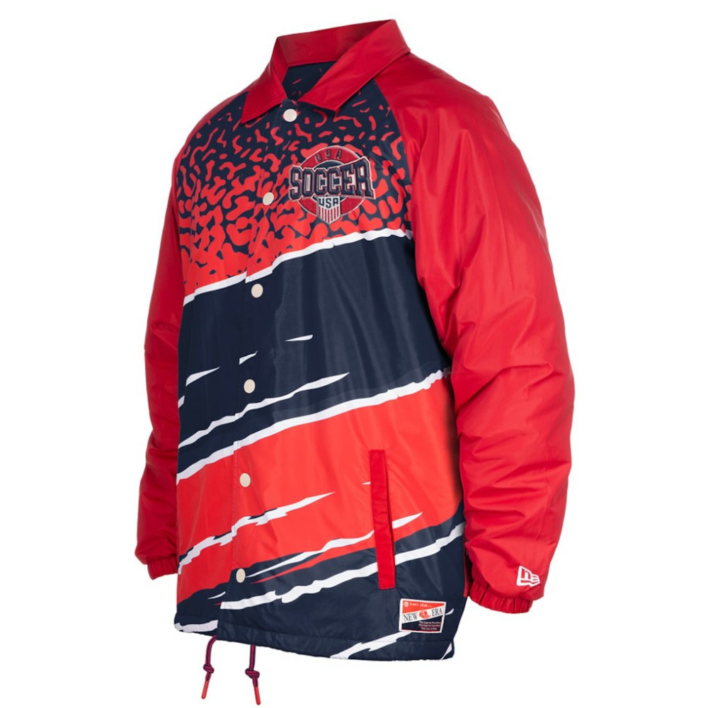 USMNT 5th & Ocean by New Era Throwback Coaches Raglan Full-Snap Jacket Navy - New Era online