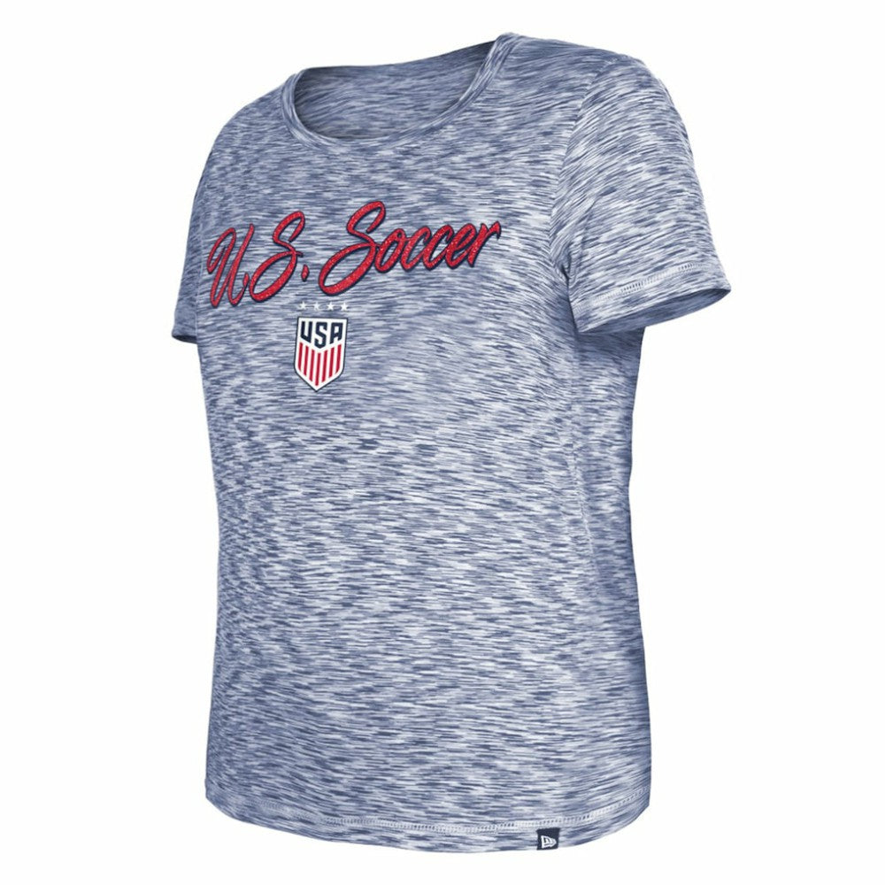 USWNT 5th & Ocean by New Era Women's Active Space Dye Jersey T-Shirt Navy - New Era for sale