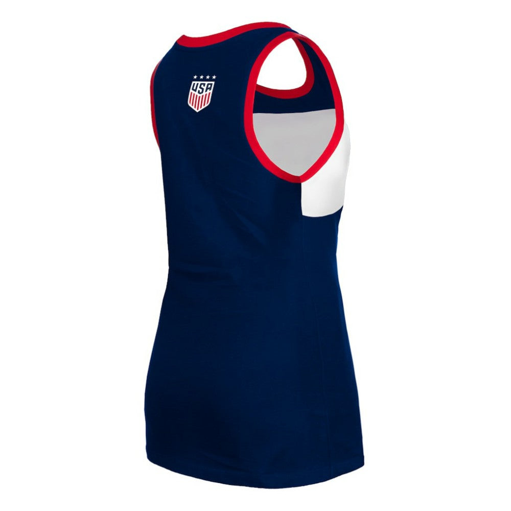 USWNT 5th & Ocean by New Era Women's Throwback Jersey Racer Tank Top Navy - New Era sale