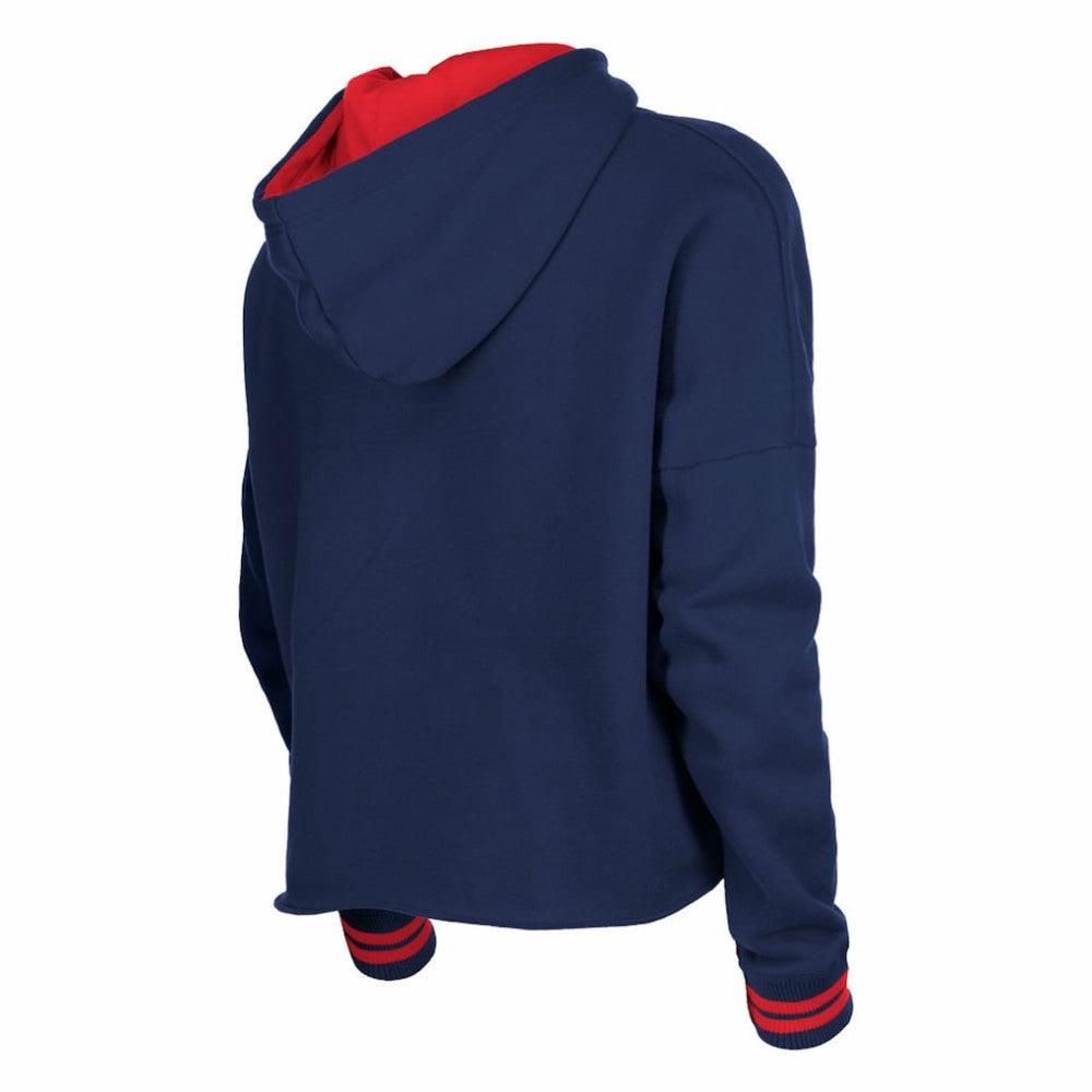 USWNT 5th & Ocean by New Era Women's Athleisure Cropped Fleece Pullover Hoodie Navy - New Era