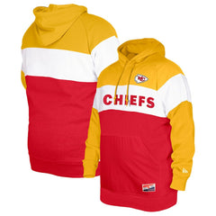 Kansas City Chiefs New Era Big & Tall Current Colorblock Pullover Hoodie - Red Hoodies