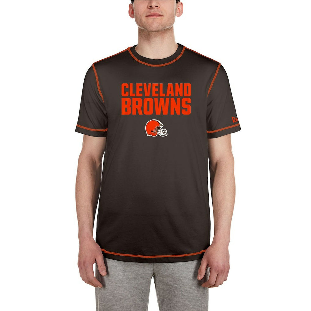 Cleveland Browns New Era Third Down Puff Print T-Shirt - Brown T-shirts