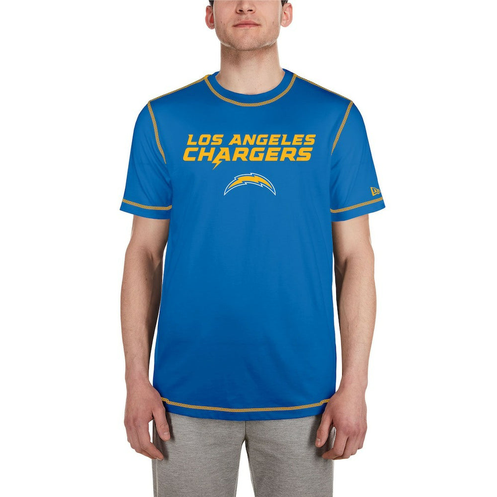 Los Angeles Chargers New Era Third Down Puff Print T-Shirt - Blue T-shirts