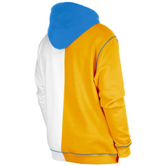 Los Angeles Chargers New Era Third Down Split Raglan Pullover Hoodie - Gold/White Hoodies
