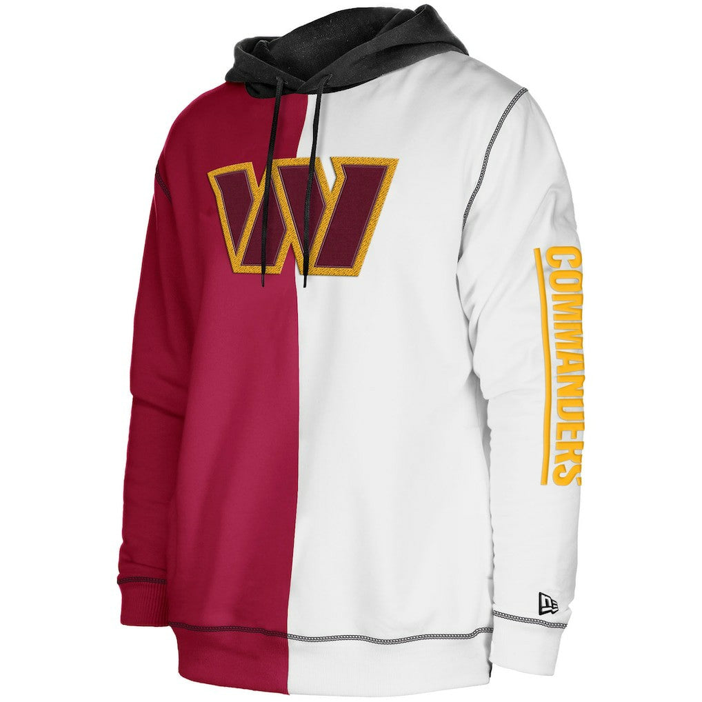 Washington Commanders New Era Third Down Split Raglan Pullover Hoodie - Burgundy/White Hoodies