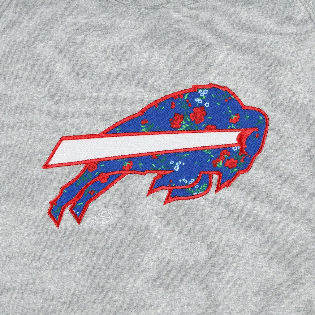 Buffalo Bills New Era Women's Floral Raglan Pullover Hoodie - Gray Hoodies