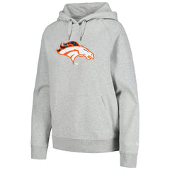 Denver Broncos New Era Women's Floral Raglan Pullover Hoodie - Gray Hoodies