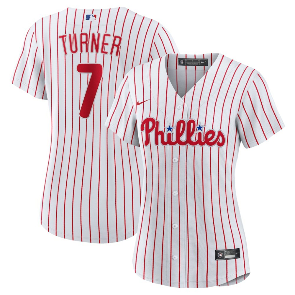 Trea Turner Philadelphia Phillies Nike Women's Home Replica Player Jersey - White Jerseys